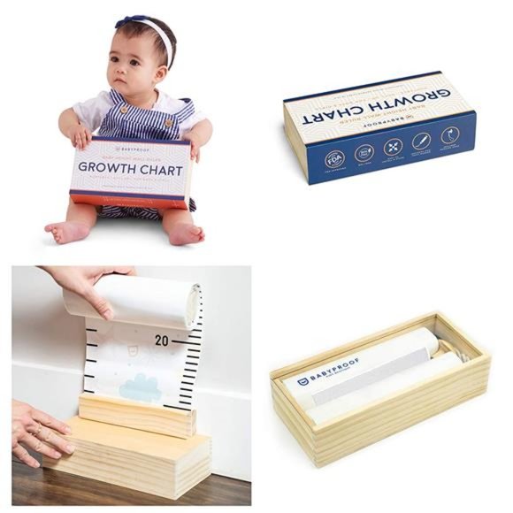 Growth Chart for Kids - Measuring Height Chart  with Wooden Keepsake Box - Picture 2 of 6